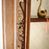 Curved display case in solid walnut, mid-20th century