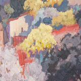 Paysage de fleurs d’amandier