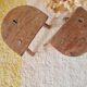 Pair of tripod wooden stools - brutalist look