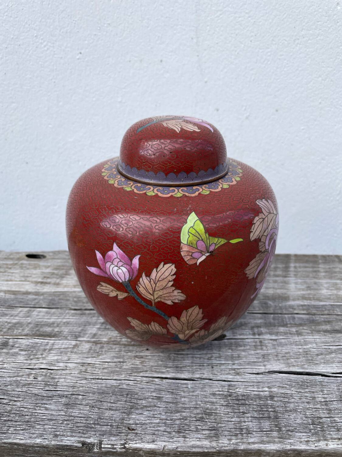 Chinese cloisonne ginger jar