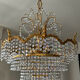 Waterfall chandelier in gilded bronze and crystal tassels