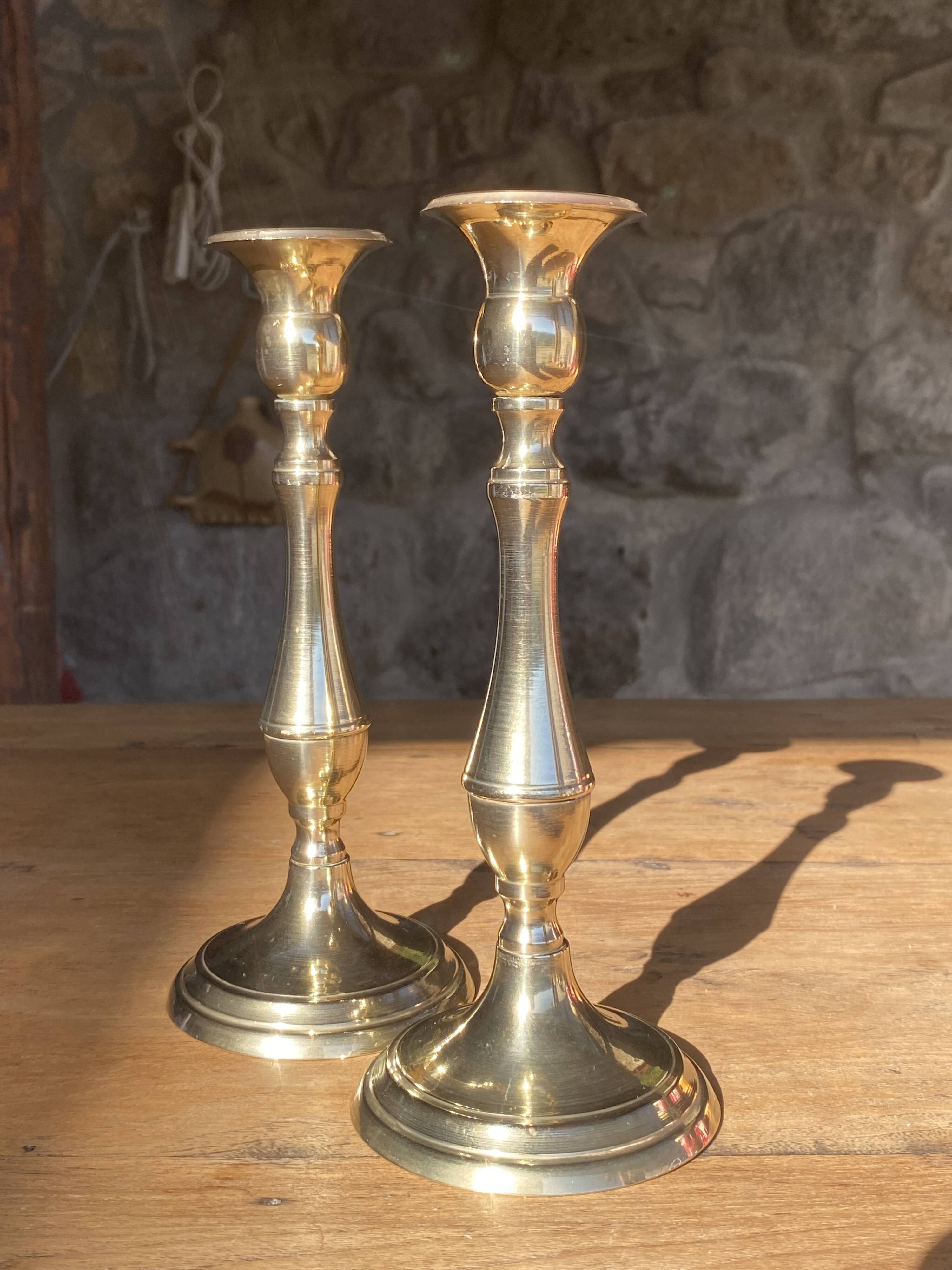 Pair of brass candlesticks