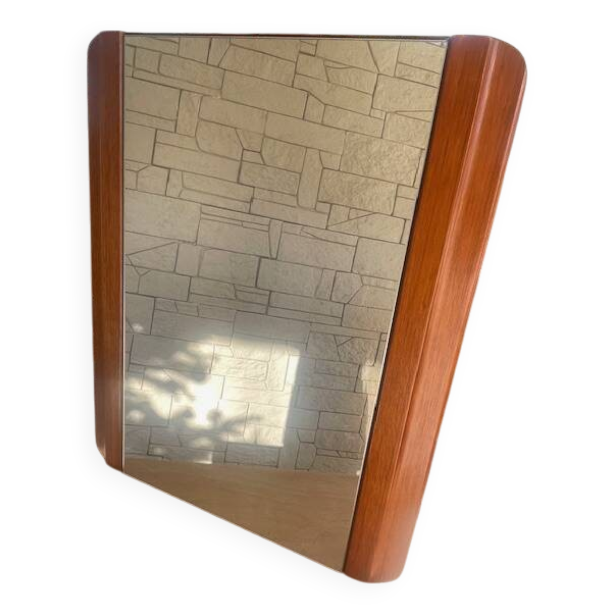 Modernist art deco mahogany mirror