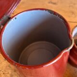 Cafetière et pot à lait émaillés vintage