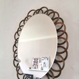 Vintage rattan mirror 60s
