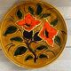 Vintage Vallauris dish from the 70s – Ø 29.5 cm – orange floral decoration