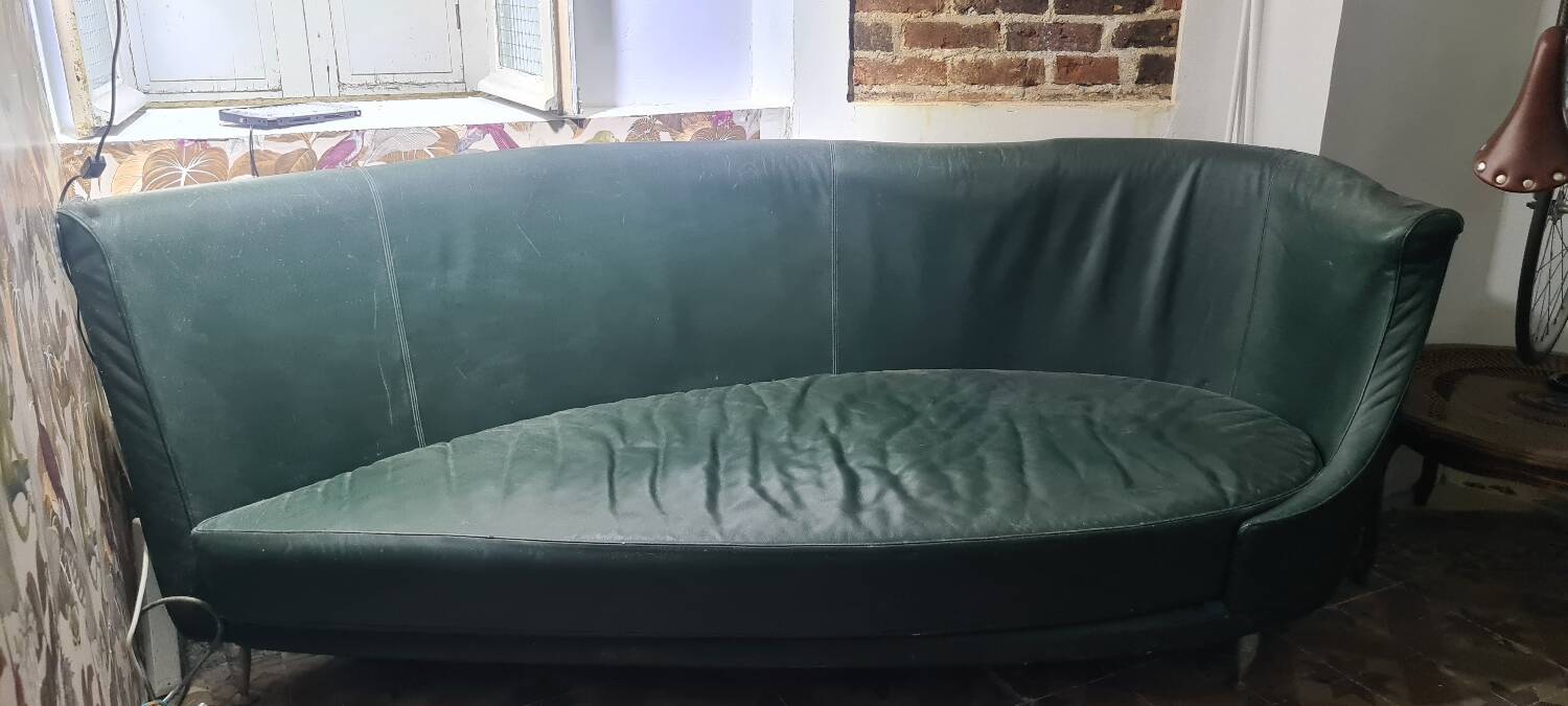 Moroso canapé new tone 1989 3-seater green leather