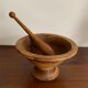 Old wooden mortar and pestle