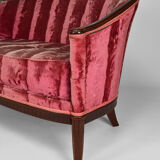 Art Deco Salon by Paul Follot in pink velvet, circa 1920