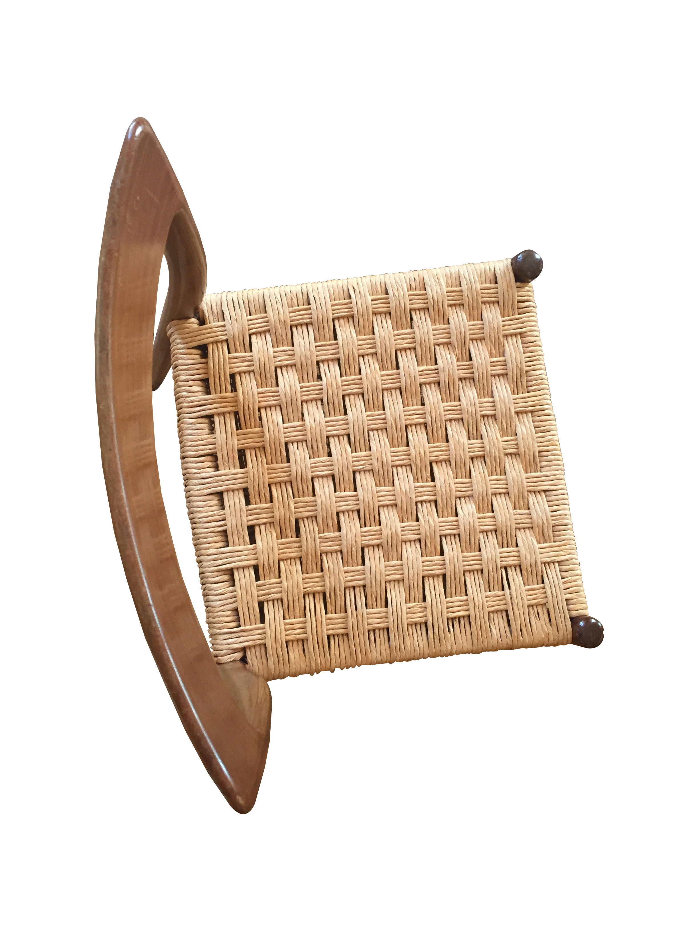 Set of 6 chairs rattan and mahogany N.Otto Moller