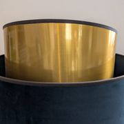 Brass lamp with asymmetrical velvet shade
