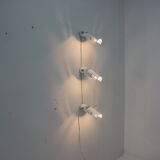 Set of three white adjustable design wall lamp, 1980's.