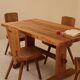 Table in solid elm, France, 1980s