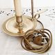 Gilded bronze hot water bottle lamp, Empire style, beige metal lampshade