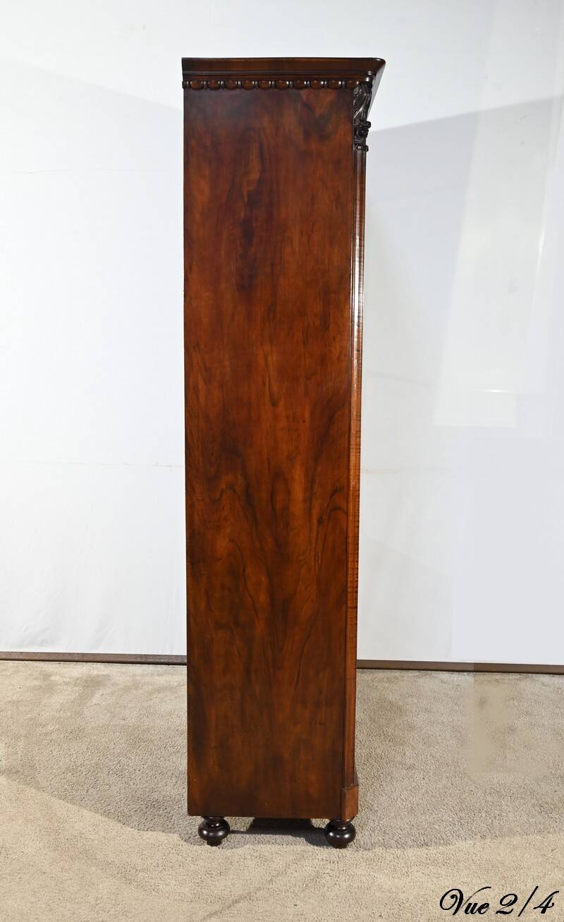 Burl Walnut Bookcase, Restoration Period – Early 19th Century