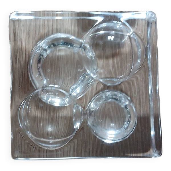 Cendrier  videpoche sculpté Daum en verre avec boule