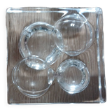 Daum sculpted glass ashtray with ball