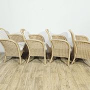 Set of 4 wicker armchairs / Domicil Möbel / Germany/ 1990s.