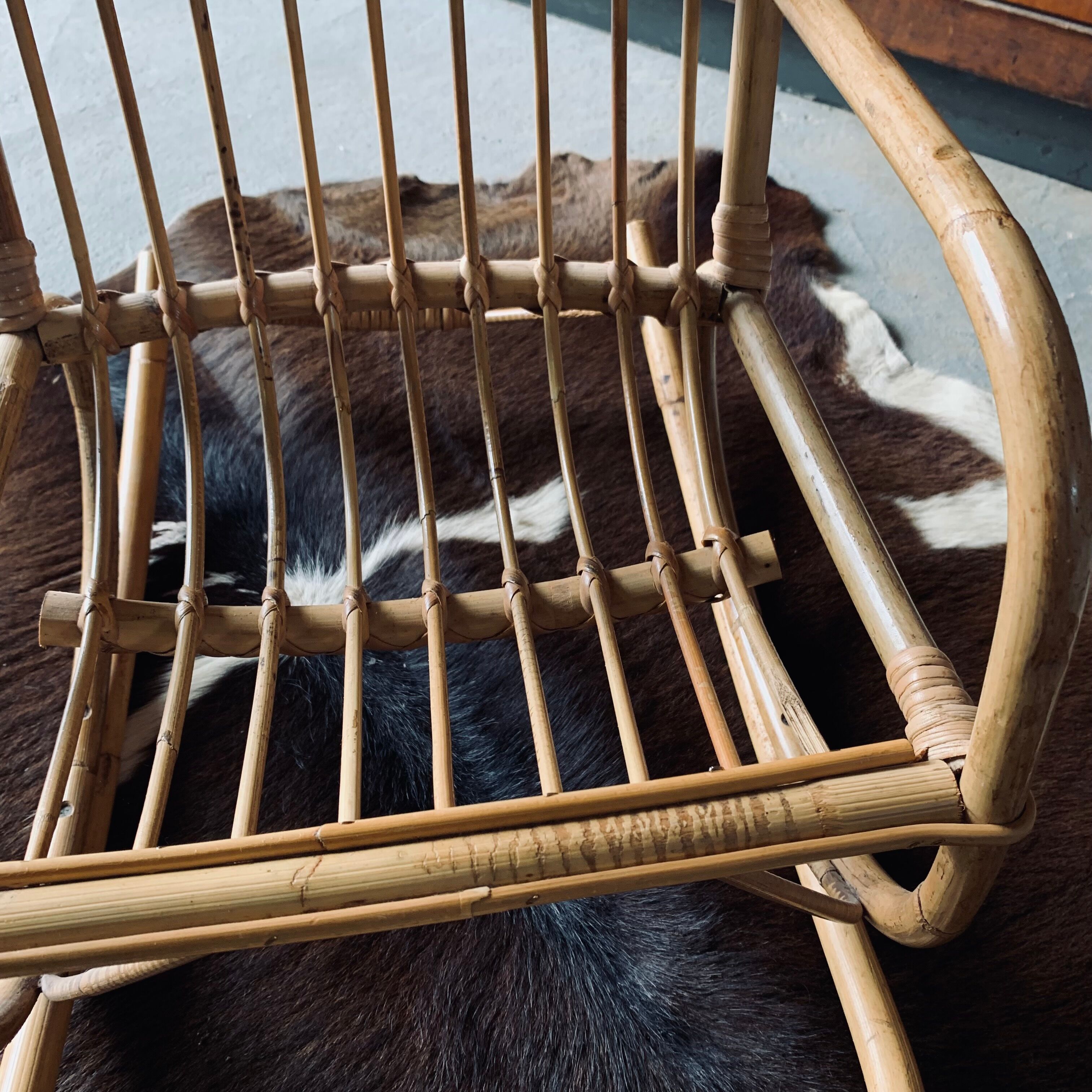 Children's rattan rocking chair