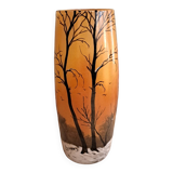Legras vase with snowy decor