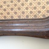 Glass tray, wood and caning