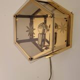 1980s Art Deco Style Hexagonal shape Wall Lamp
