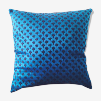 Blue velvet cushion cover