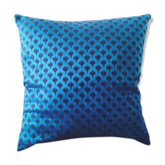 Blue velvet cushion cover