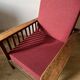 Fauteuil morris bois coussins bordeaux