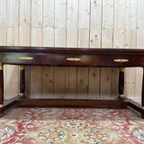 Bureau plat de style Empire en acajou et cuir vert