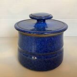 Blue ceramic water butter dish