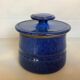 Blue ceramic water butter dish