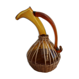 Glass and wicker decanter