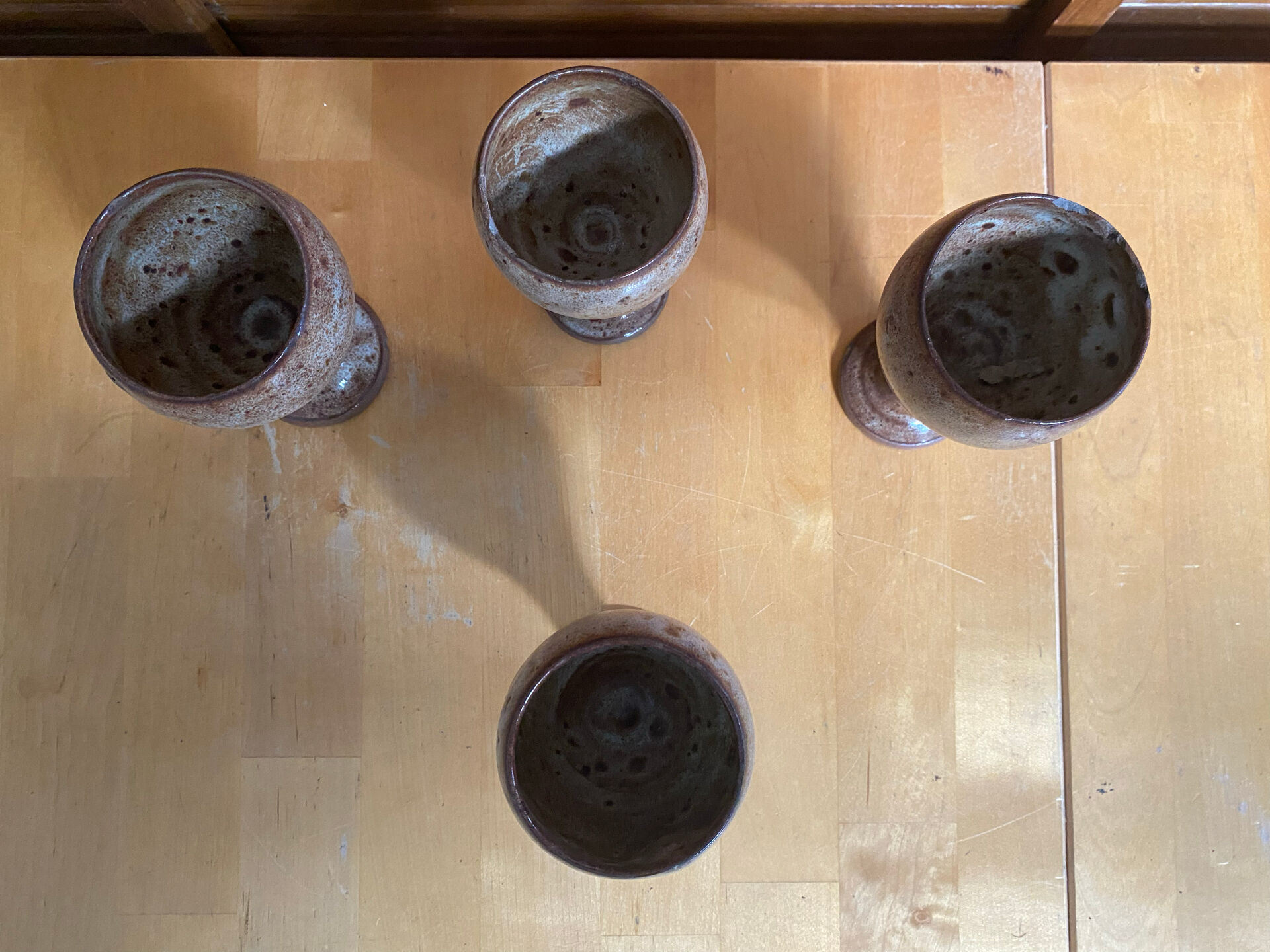 Set of 4 cups roger jacques stoneware st amand made in france vintage #