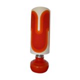 Orange opaline serpentine table lamp and vintage fabric