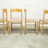 Modernist convertible oval table set and 4 matching chairs 1990