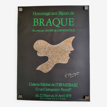 Original poster for the exhibition "Bijoux de Braque" at the Galerie Michel de l'Ormeraie (1979)