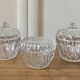 Set of 3 vintage glass candy jars