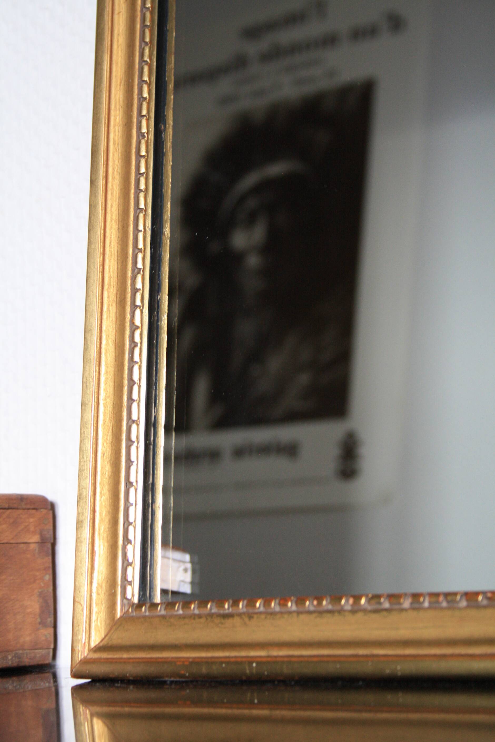 Rectangular golden mirror