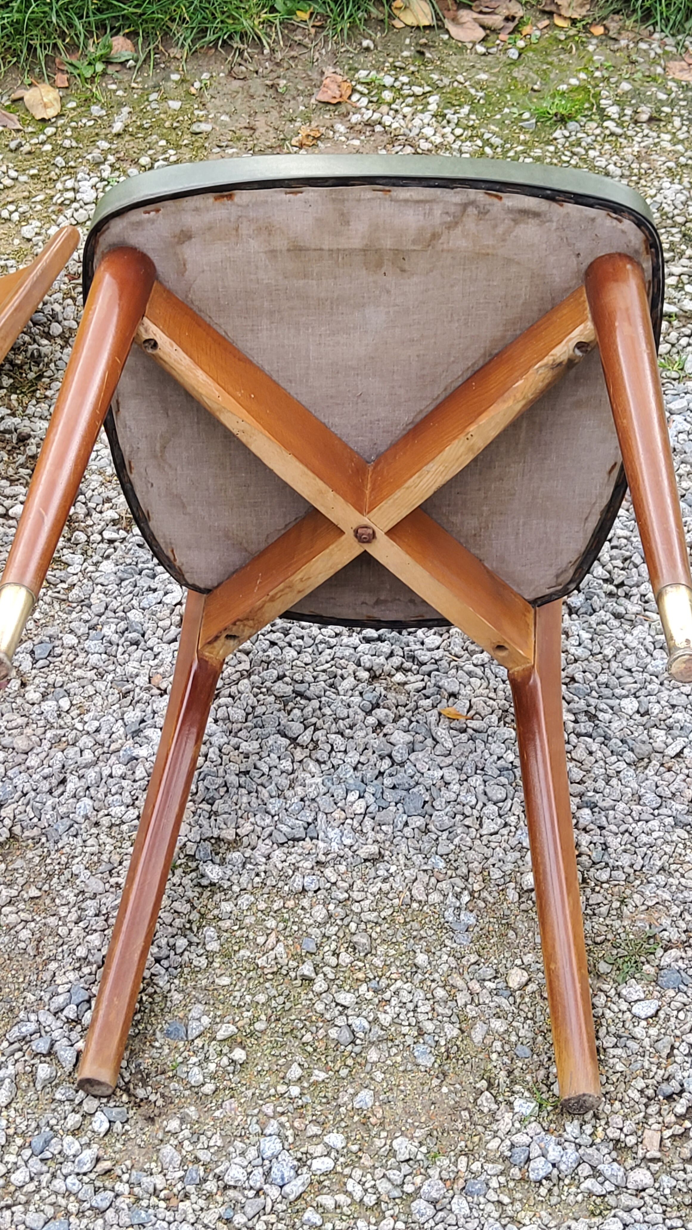 Pair of 50's Scandinavian style mahogany chairs