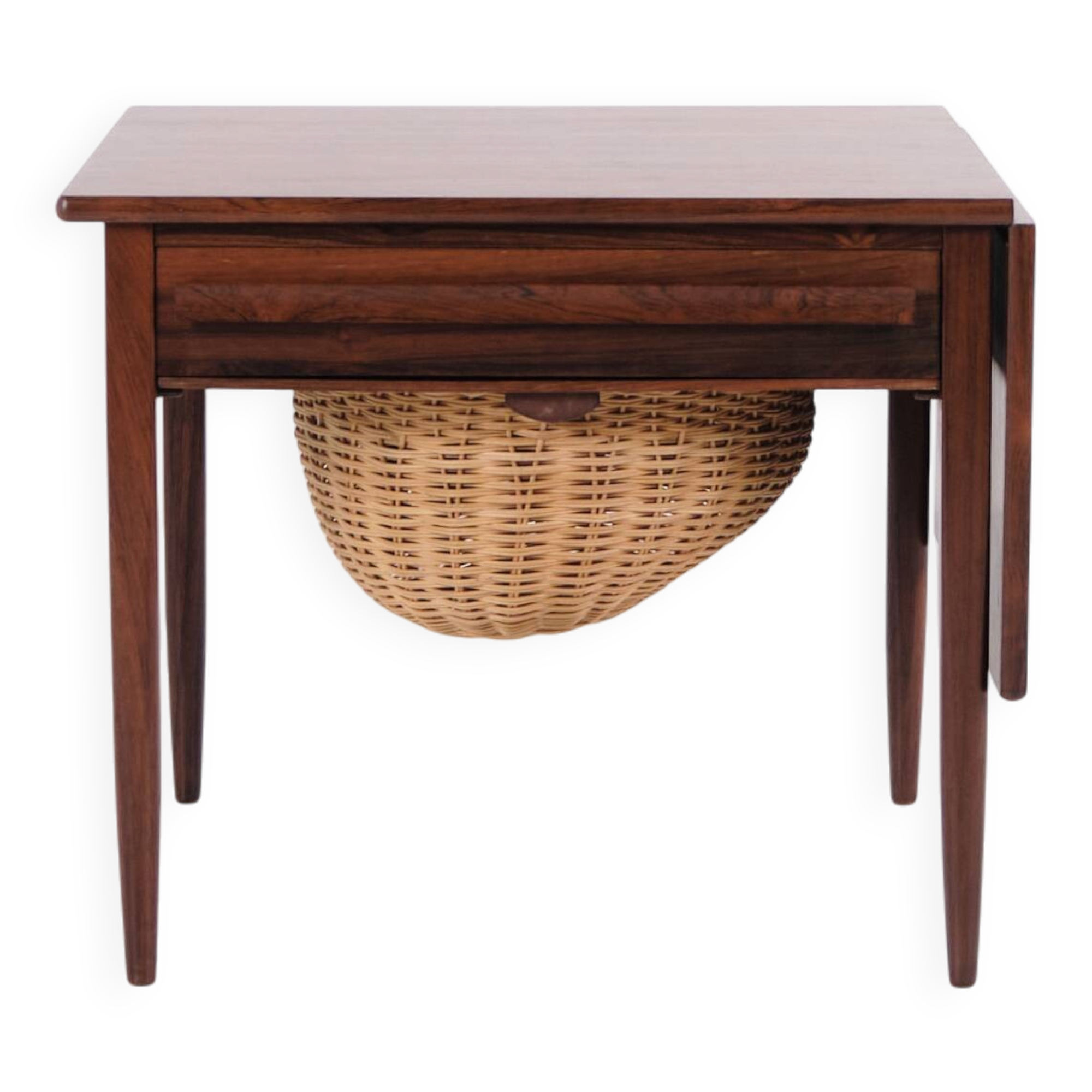 Foldable sewing table with drawer - Rosewood - Johannes Andersen - Silkeborg Furniture Factory - 1960s