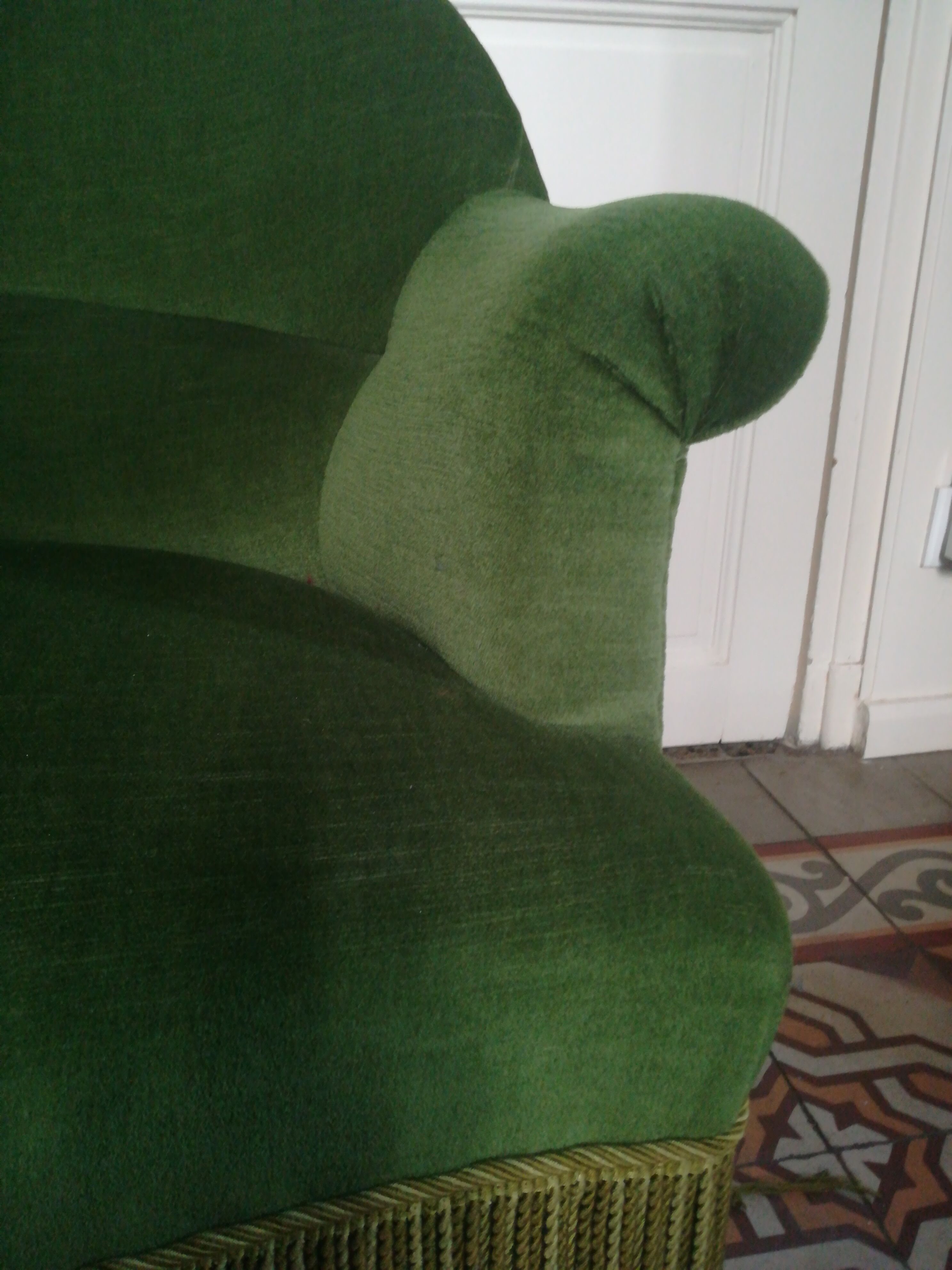 Toad sofa with velvet fringes