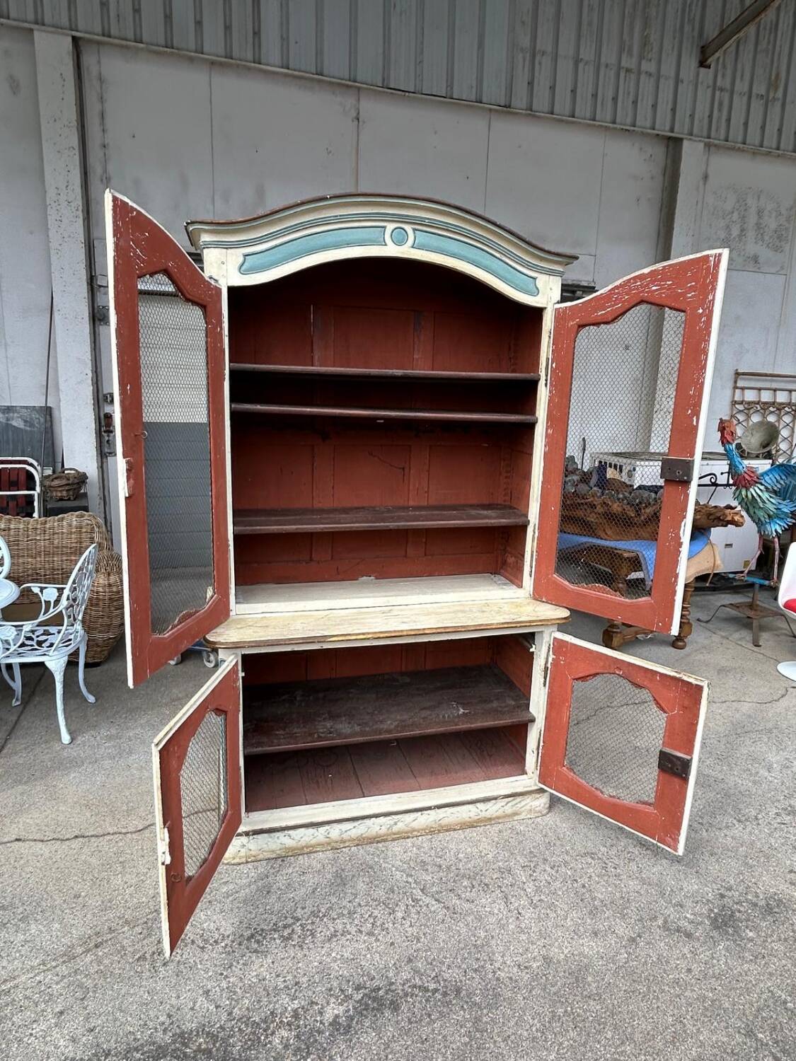 Two Body Buffet On Louis XIV Plinths In Lacquered Oak 18th Century