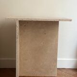 Minimalist travertine stone side table