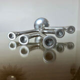 Bougeoir moderniste forme libre en fonte d'aluminium années 70