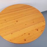 Vintage Charlotte Perriand Les Arcs round pine dining table from the 60s 70s