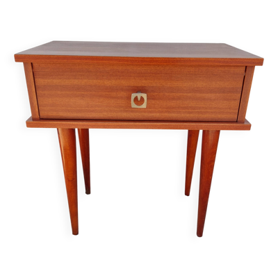table de chevet pieds fuseaux, vintage années 70's
