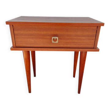 table de chevet pieds fuseaux, vintage années 70's