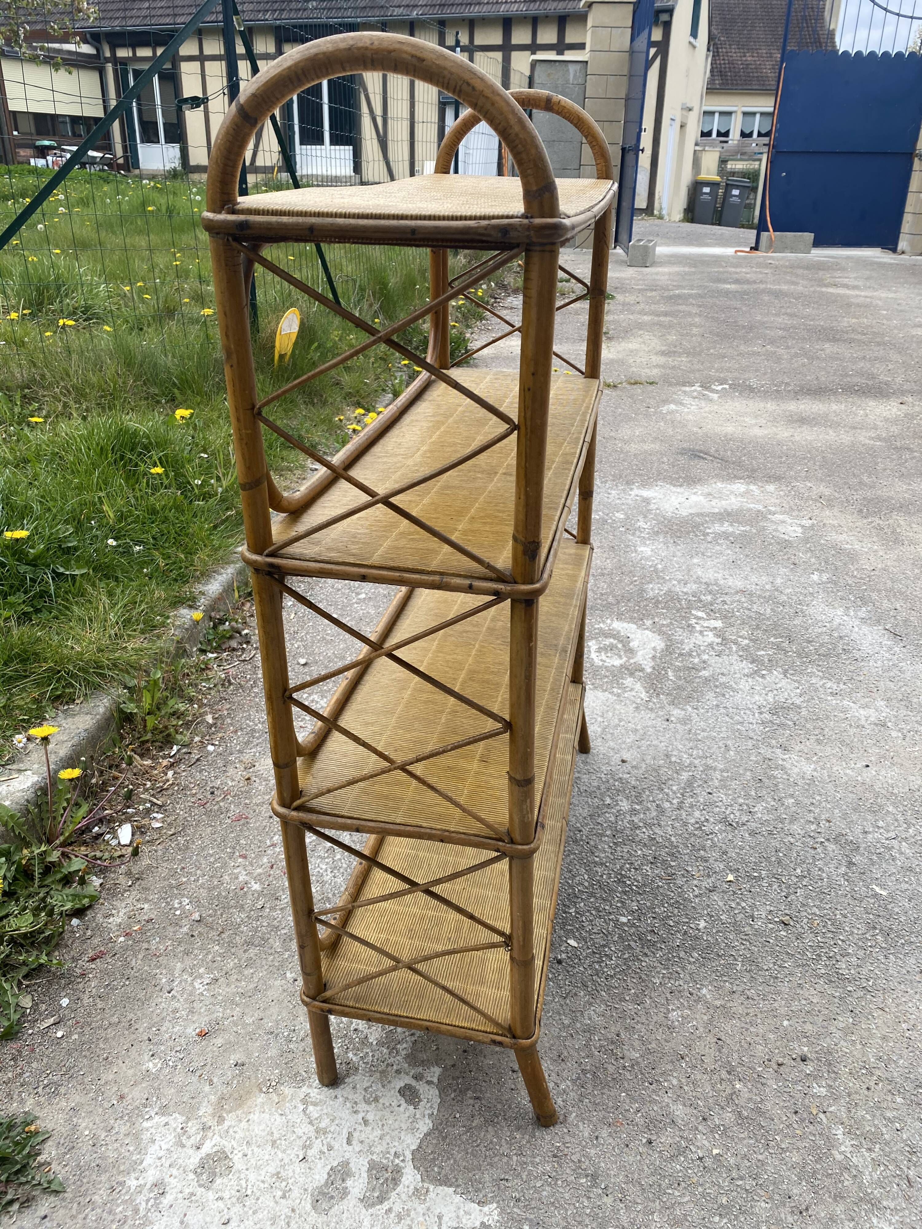 Vintage rattan shelf