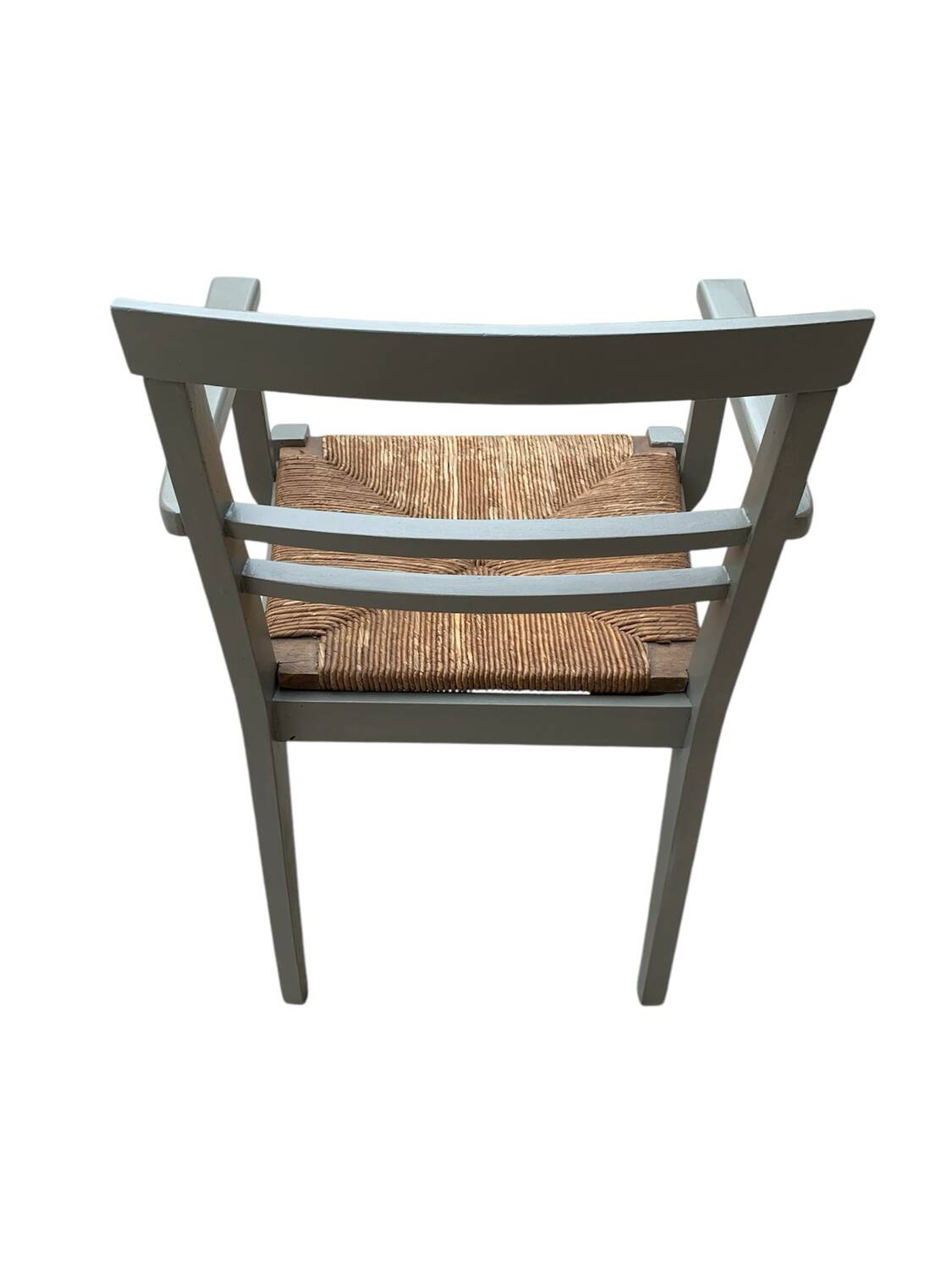 Wooden straw armchair